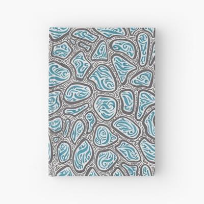 Blue and Blue Abstract Drawing: Water Droplets on Oil