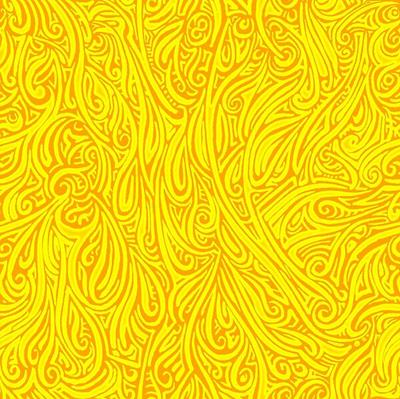 Swirling Abstract Line Art in Blazing Yellow and Gold