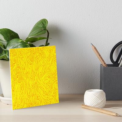 Swirling Abstract Line Art in Blazing Yellow and Gold