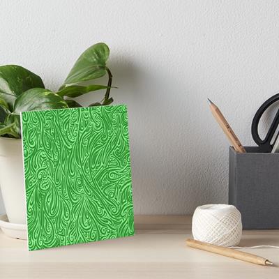 Swirling Abstract Line Art in Shades of Green
