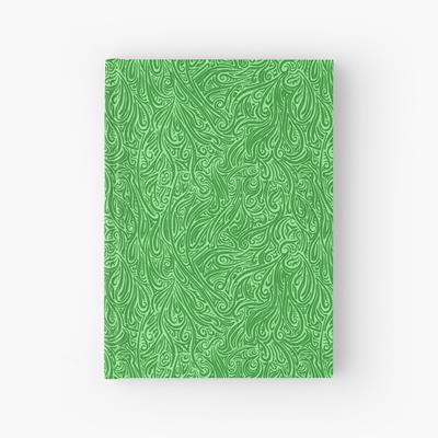 Swirling Abstract Line Art in Shades of Green