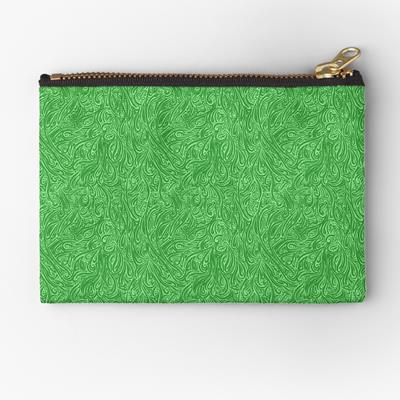 Swirling Abstract Line Art in Shades of Green