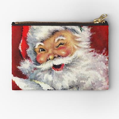 Winking Santa on Red